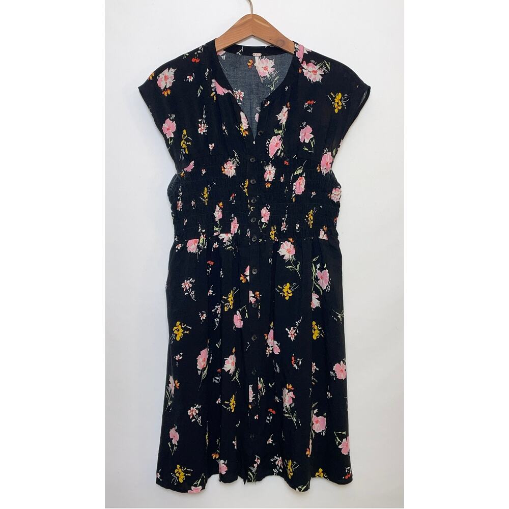 Free People‎ Greatest Day Printed Smocked Shirtdress - Size M